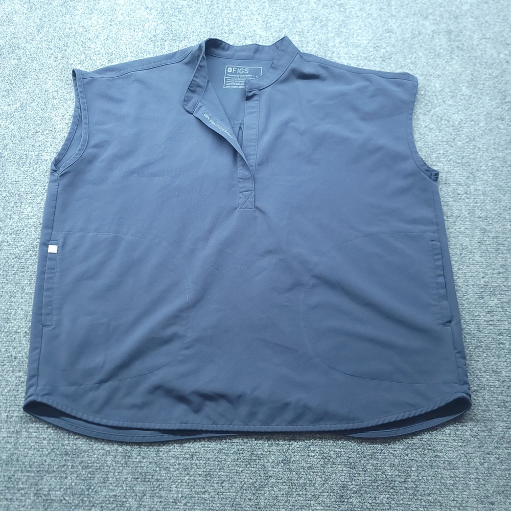 FIGS Technical Collection Navy Blue Scrub Top Sleeveless WXXSW1003 Large